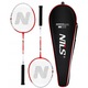 Set badminton Nils 2 palete, 6 fluturi albi, husa, 66cm