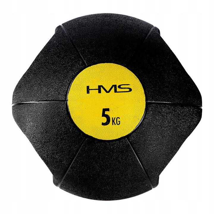 Fitneszlabda fogantyúval, HMS, 5 kg, fekete, 265mm