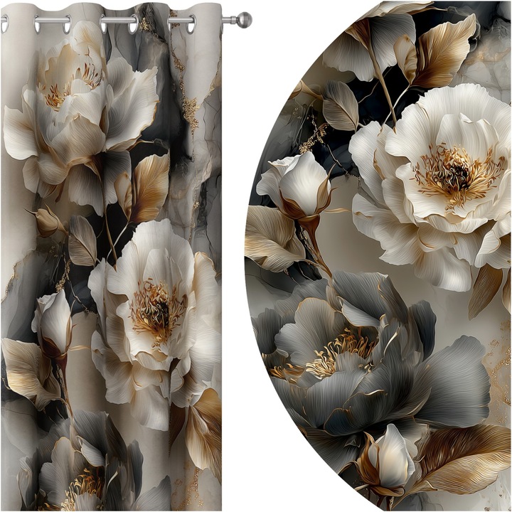 Perdea cu inele, HomeView, 140x250cm, multicolor