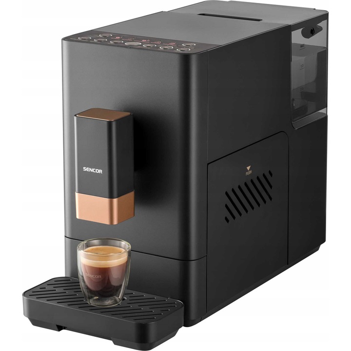 Espressor Sencor SES 6100BK, 4 programe automate, 20 bar, 1350W, 18,3cm