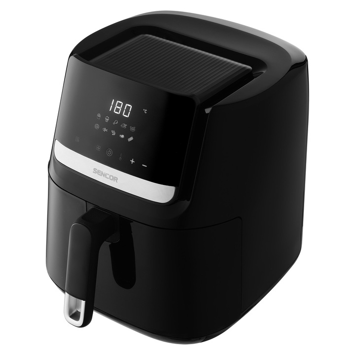 Friteuză cu aer cald Sencor SFR 6550BK, capacitate 6,5L, putere 1600W, neagră