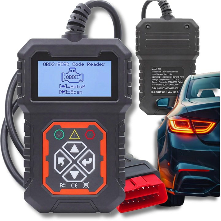 OBD2 Diagnosztikai Tesztelő, Retró, Kompakt, Lengyel, Ergonomikus