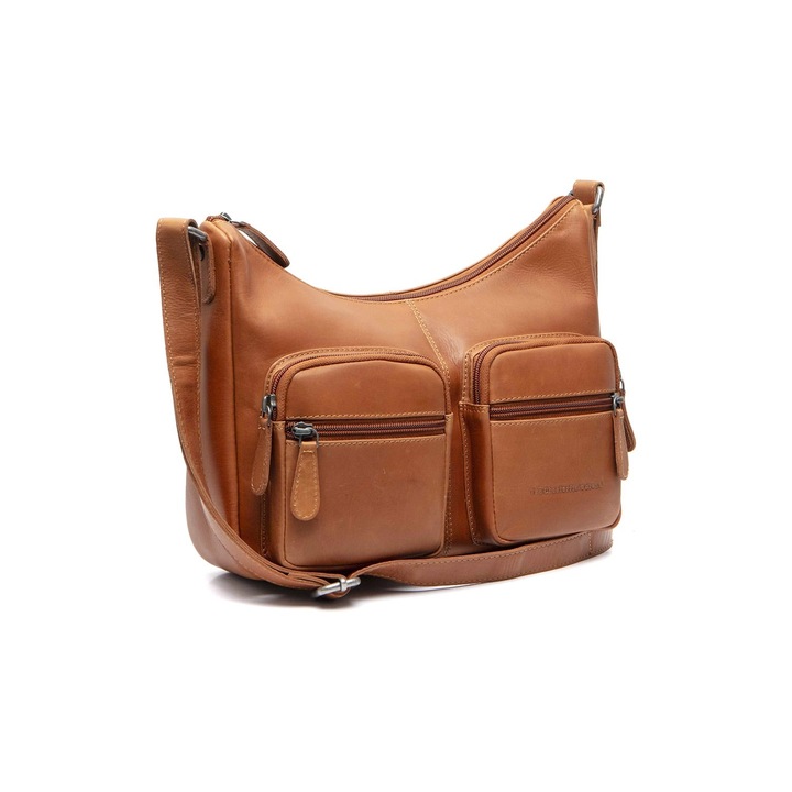 Geanta de umar Valenora din piele naturala, The Chesterfield Brand, Maro cognac, 31x8x20 cm