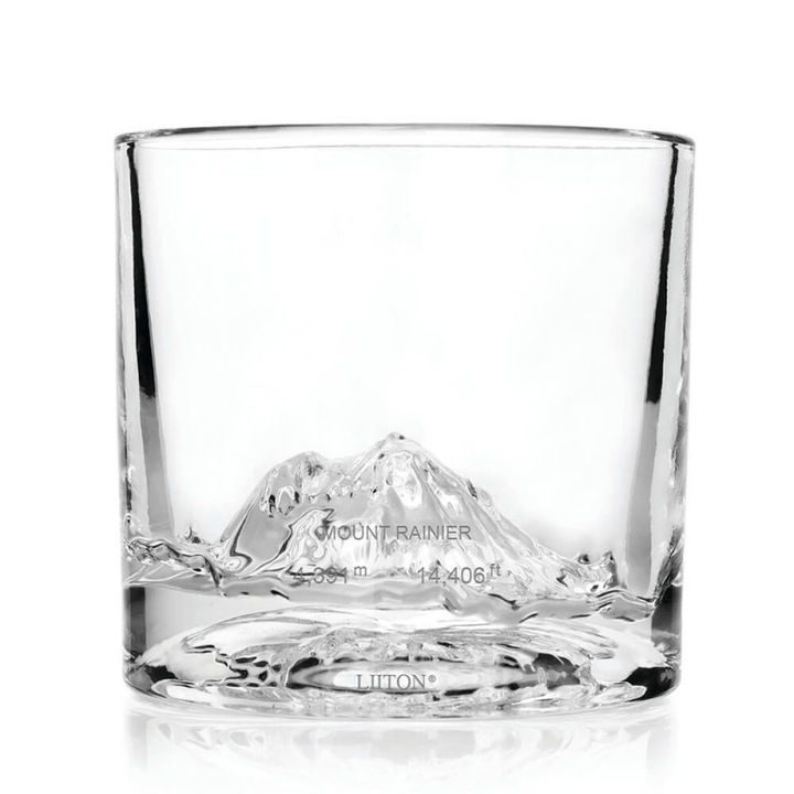 Set pahare pentru whisky LIITON 1009930 Mount Rainier, 260 ml, 2 buc, Fund 3D Mount Rainier, Transparent