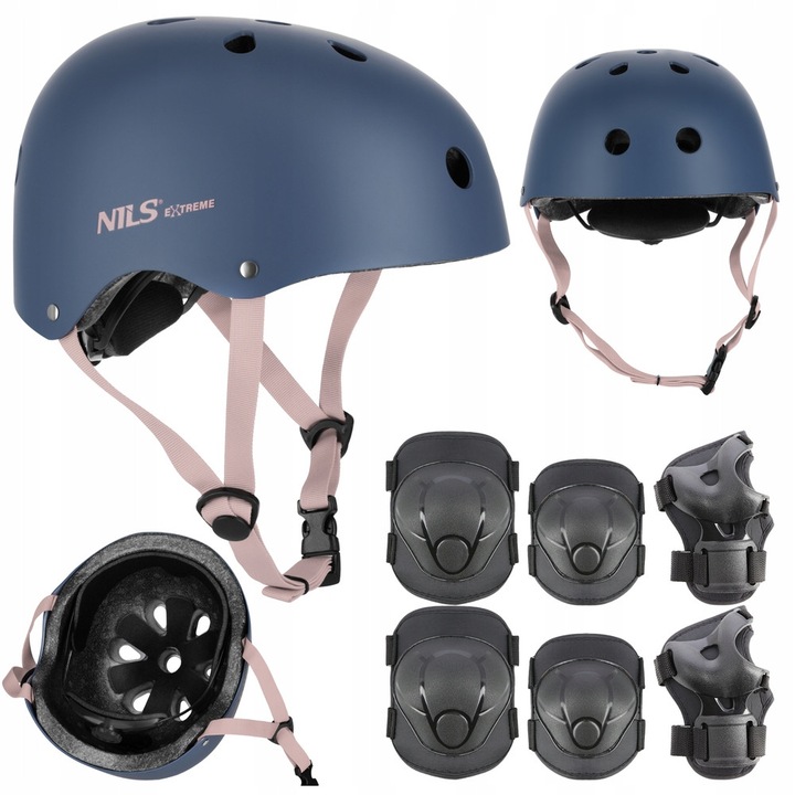 Комплект спортни предпазители Nils Extreme със защита за ролери и скейтборд, XS