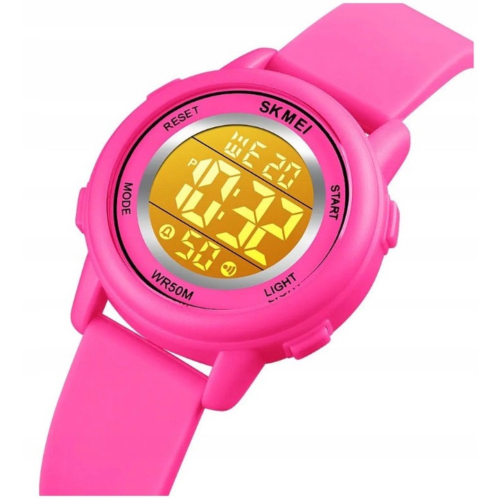 Ceas copii, Skmei, electronic, cu display digital, curea din silicon, 34x40x12mm, 23,5cm