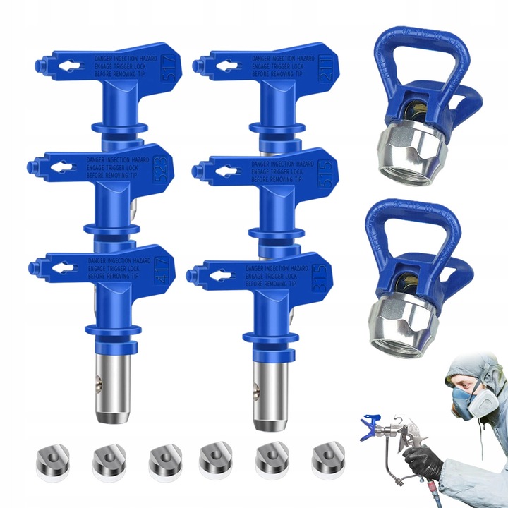 Set 6 duze de vopsire reversibile din inox pentru agregate hidrodinamice