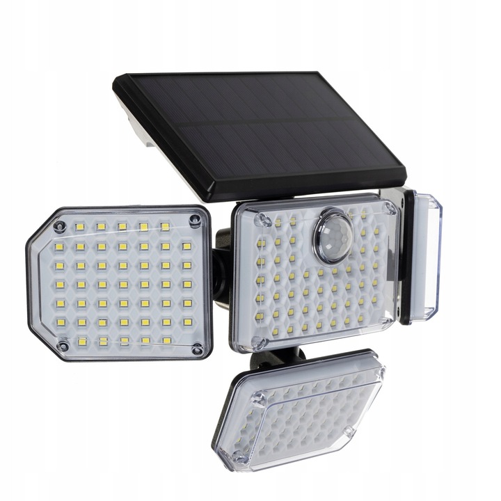 Lampa solara stradala Izoxis, 171 LED, neagra, 9W, cu senzor de miscare si telecomanda, set complet