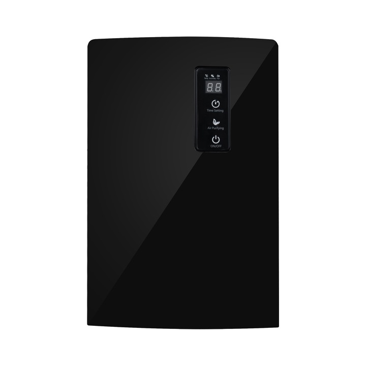 Dezumidificator cu functie de purificare a aerului, 600ml/zi, capacitate rezervor 1500ml, negru, 36x24x13cm, set cu furtun de evacuare