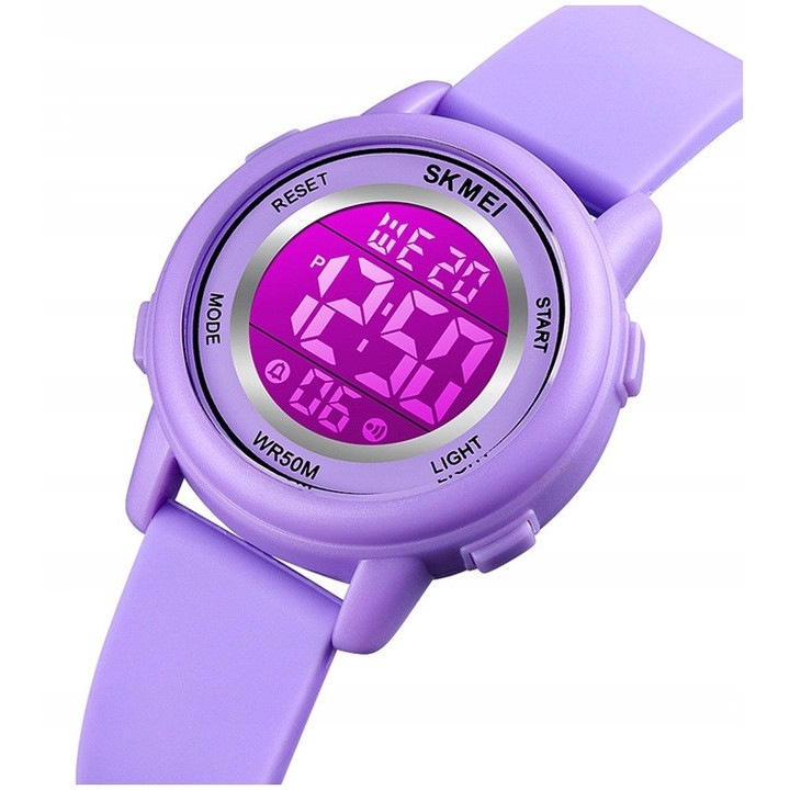 Ceas copii, Skmei, electronic, luminescent, 34x40x12mm, multicolor, curea 23,5cm