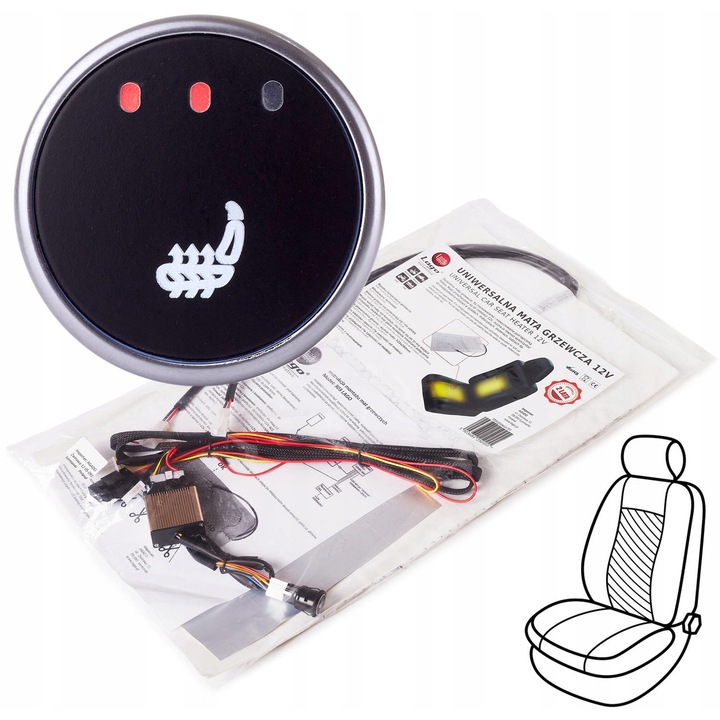 Set de maturi incalzite pentru tapiterie Lago, 2x25W, 12V, 525x280mm, termostat incorporat