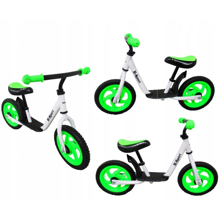 R5 futóbicikli, R-Sport, EVA habkerekek, fehér-zöld, 85cm