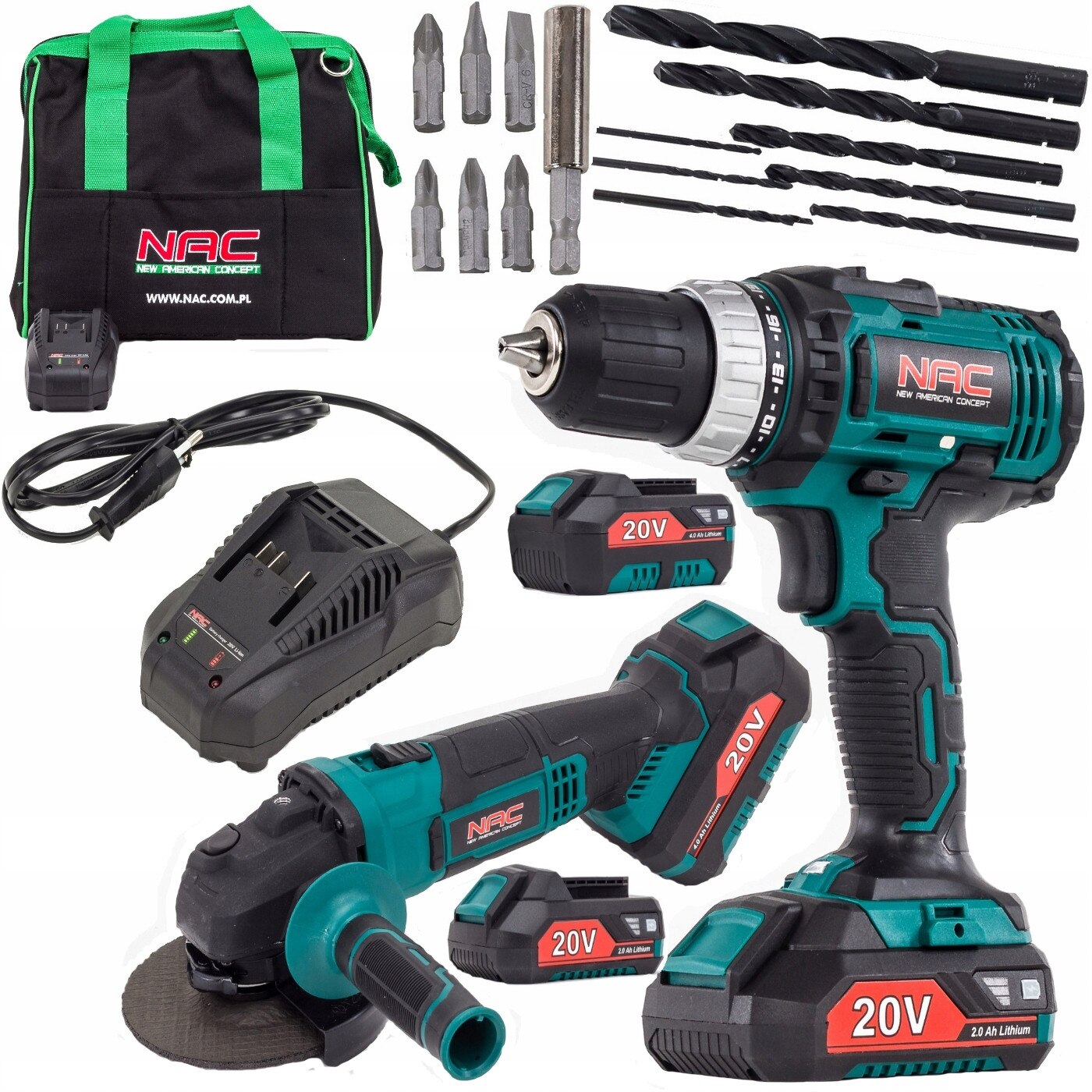 Set scule electrice Makita, 40V XGT, 2 bormasini si 1 slefuitor, 2