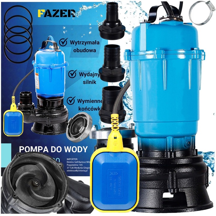 Pompa submersibila FAZER 3200W cu tocator, 6000-25000 L/h, 18m inaltime de ridicare, set complet
