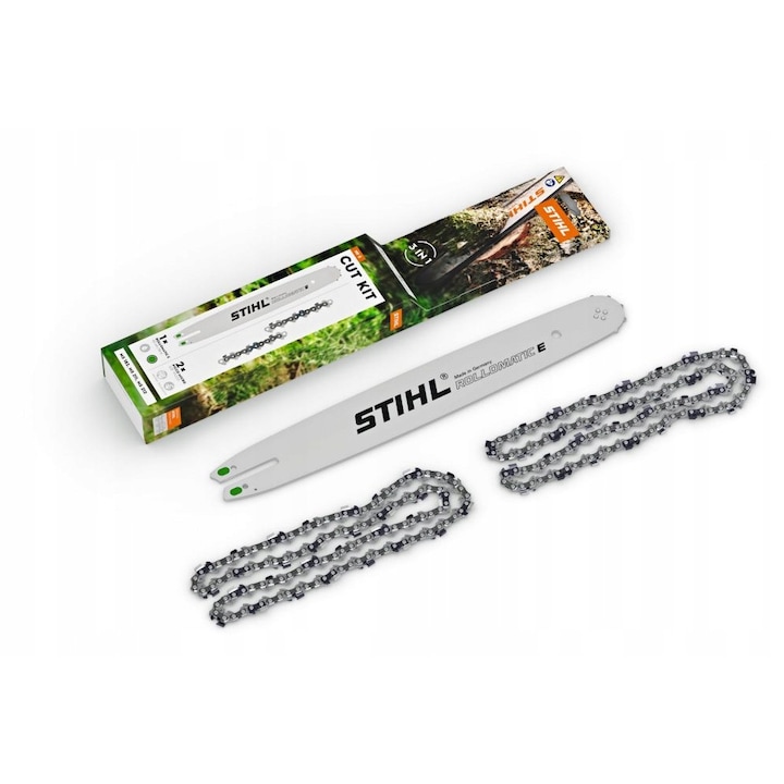 Set sine ghidare si 2 lanturi fierastrau STIHL, 3/8" P Picco Micro 3, 1 x 40cm Rollomatic E