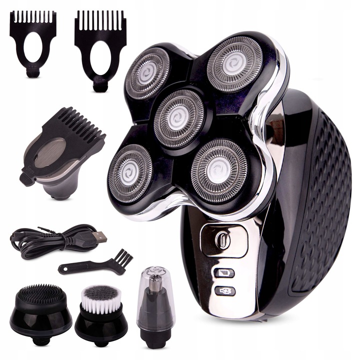 Aparat de ras electric 5w1, Sulpo, cu 5 capete interschimbabile, waterproof, 5,5x8,5cm