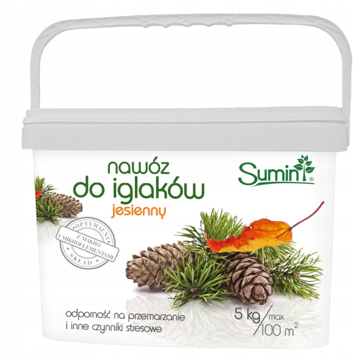 Ingrasamant pentru conifere Sumin 5 kg, continut ridicat de fosfor si potasiu, granulat