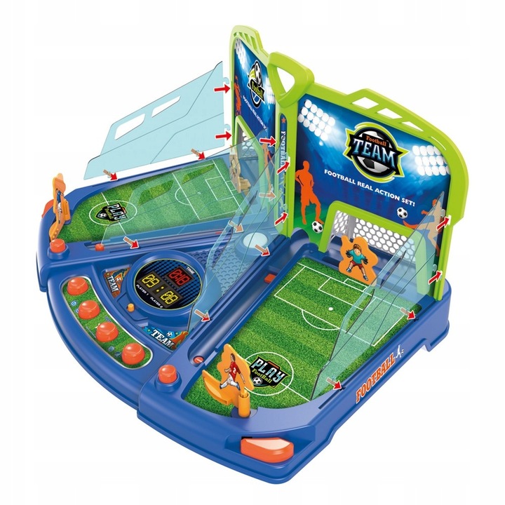 Mese foosball, SHOT SOCCER, efecte sonore si luminoase, display LED, 48,5x34x25,5cm, 2 jucatori