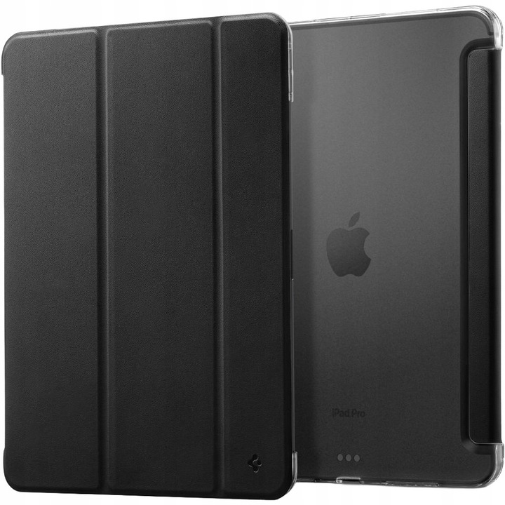 Etui Spigen Liquid Air Folio pentru iPad Pro 11" (2024-2025), negru, TPU, cu suport si functie de trezire