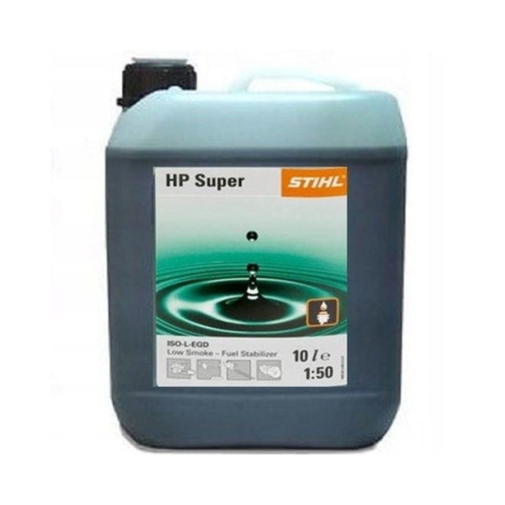 Ulei 2-suport Stihl HP Super 10L, sintetic, reducere emisii, verde