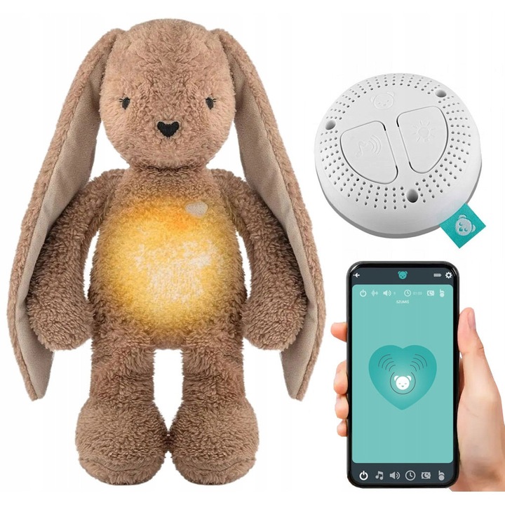 Jucarie de plus, Szumisie, Usypiacz 5w1, sunete si lumini, culoare brown