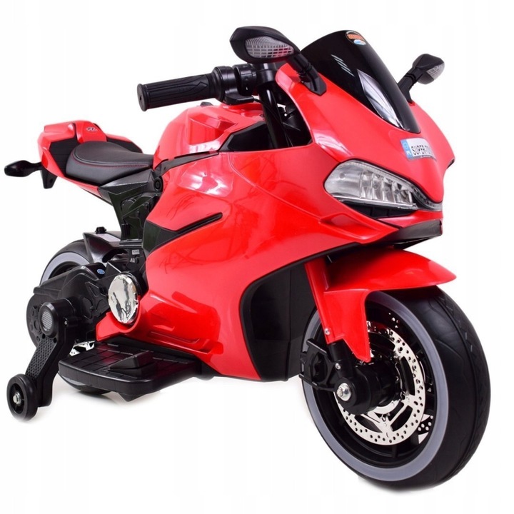 Motocicleta electrica copii FT, rosie, 2 motoare 12V, 6 km/h, cu sistem de start lent, pentru copii 3-6 ani