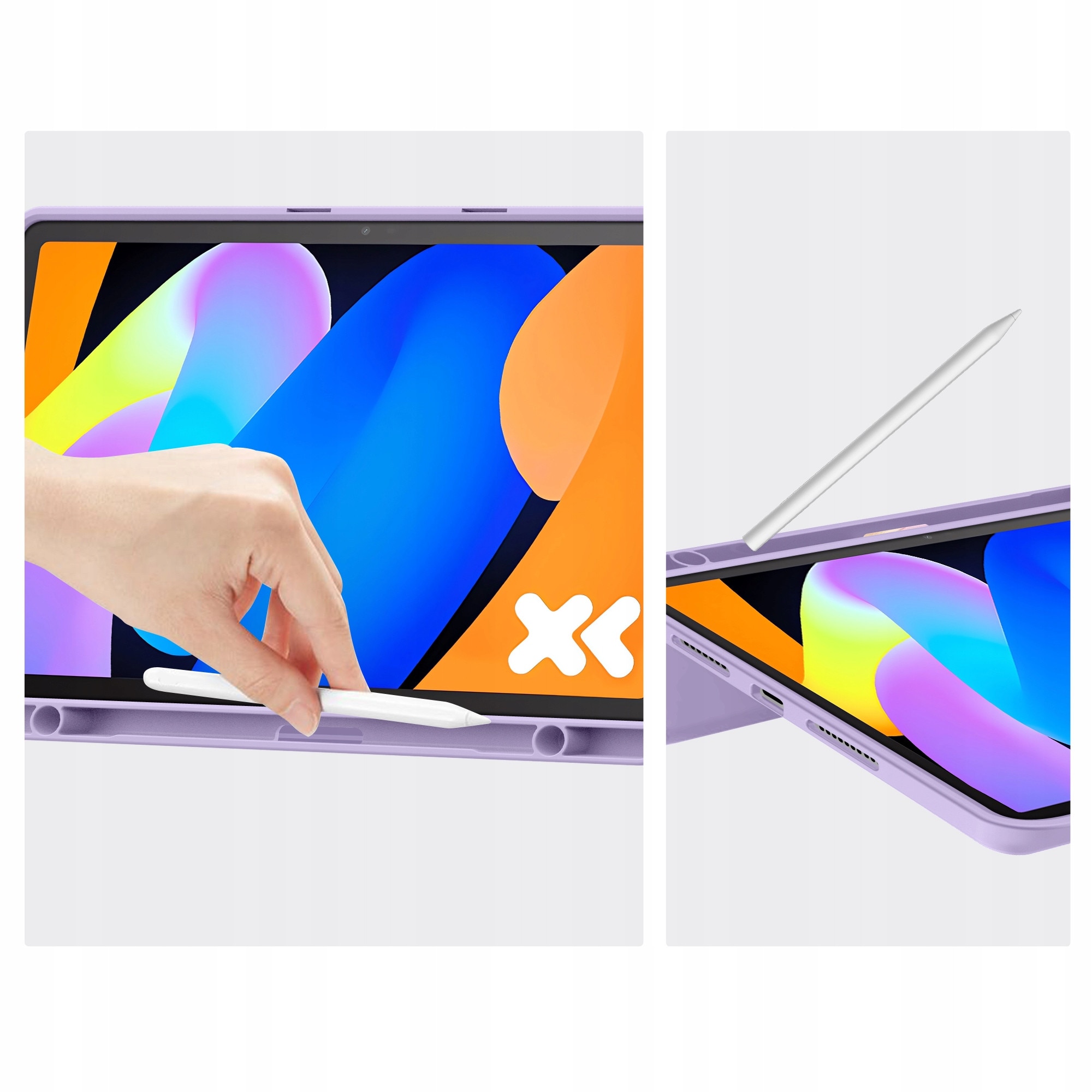 Etui SmartCase Pen Tech-Protect pentru Lenovo Idea Tab 11.0 TB-336, violet, set cu 2 sticla de protectie
