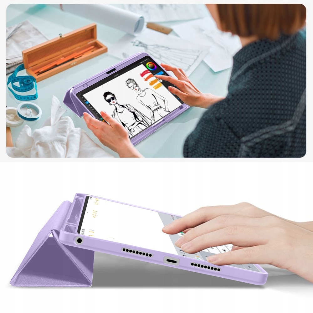 Etui SmartCase Pen Tech-Protect pentru Lenovo Idea Tab 11.0 TB-336, violet, set cu 2 sticla de protectie
