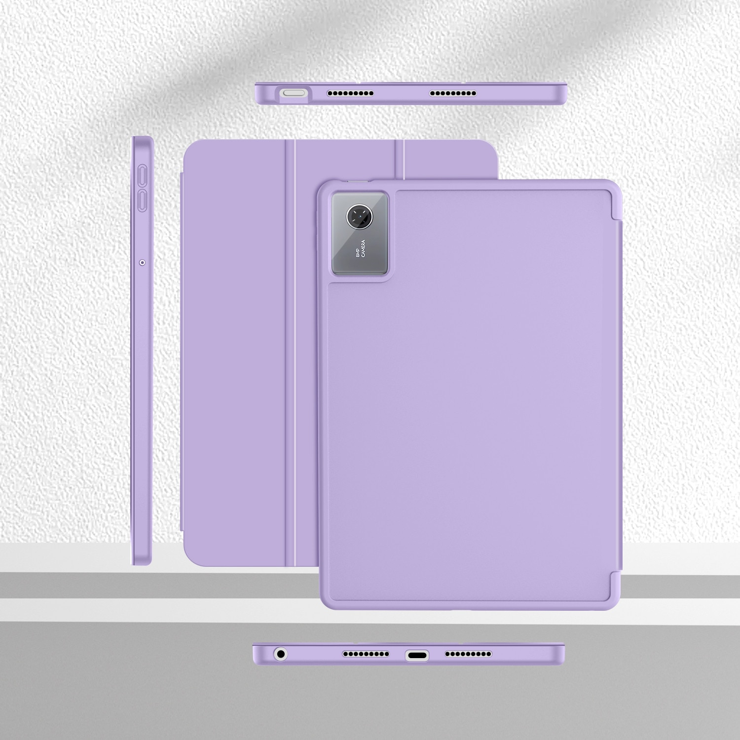 Etui SmartCase Pen Tech-Protect pentru Lenovo Idea Tab 11.0 TB-336, violet, set cu 2 sticla de protectie