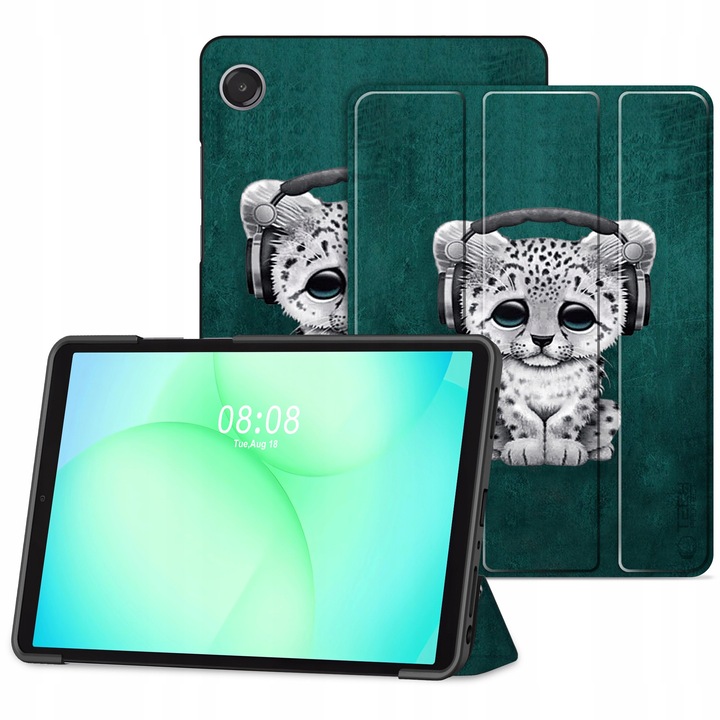 Husa tablete Tech-Protect SmartCase pentru Galaxy Tab A9+/A11+ Plus 11", culoare Sad Cat, set cu 2 sticla de protectie