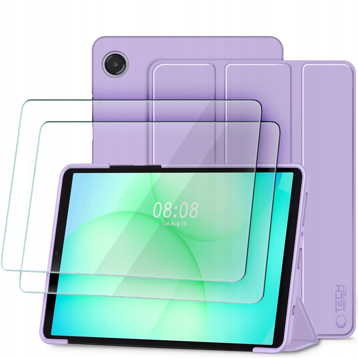 Husa tablete Tech-Protect SmartCase pentru Galaxy Tab A9/A11 8.7", violet, set cu 2 sticla de protectie