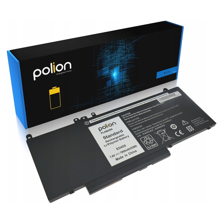 Батерия за лаптоп Polion, G5M10, 7000mAh, 7.6V, 6 клетки, съвместима с Dell Latitude E5450 E5550