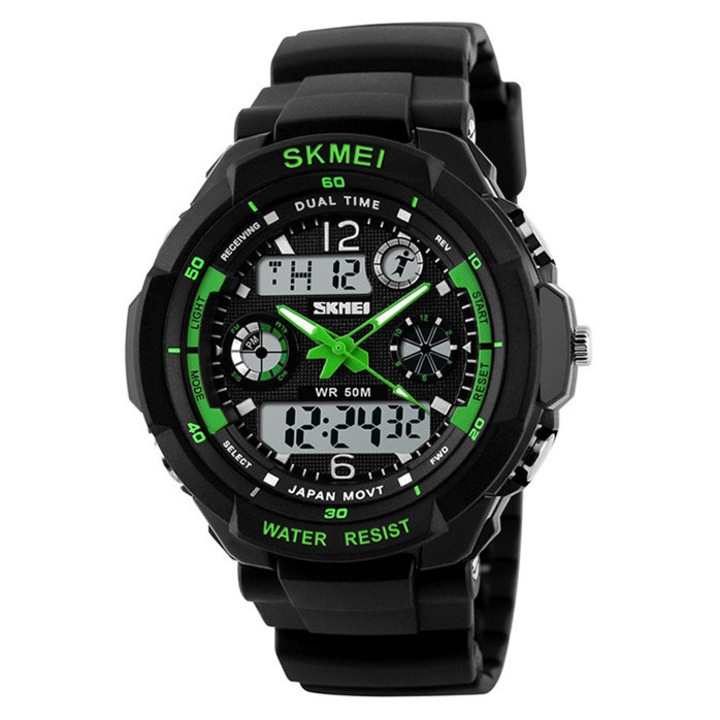 Ceas copii Skmei, model SK.110601A.CHD, electronic, waterproof 50m, 41x45x16mm, curea 23cm
