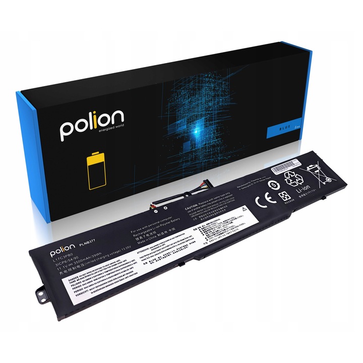 Батерия за лаптоп Polion литиево-полимерна 3500mAh, 3 клетки, 11.1V, съвместима с Lenovo