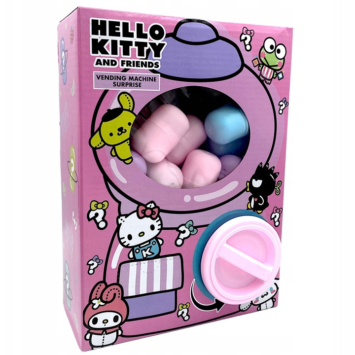 Hello Kitty játékgép 10 meglepetéssel, színes design, interaktív játék gyerekeknek