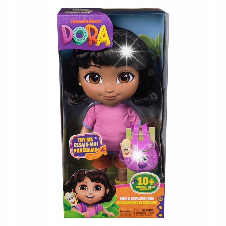 Set interactiv cu papusa Dora, 30,4 cm, 10+ sunete, accesorii, multicolor