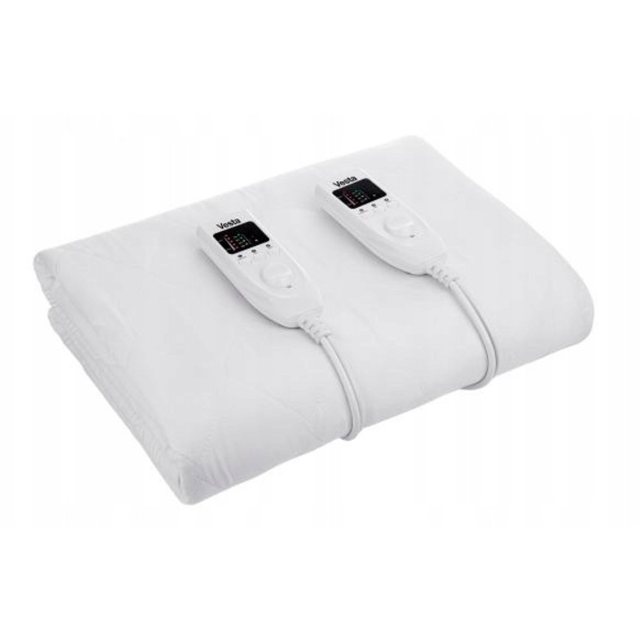 Patura electrica Vesta EEB05, 5 trepte de temperatura, 160x140cm, alb