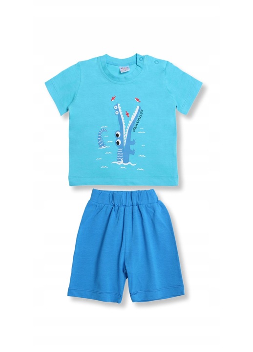 Set Pentru Copii Baieti, Pantaloni Si Tricou, Din 2 Piese, Marime 86, Varsta 9-24 Luni, Culoare Albastru, 100% Bumbac Respirabil, Material Usor, Talie Elastica, Haine Sport Confortabile, Pentru Uz Zilnic, Libertate De Miscare, Design Modern Tineresc