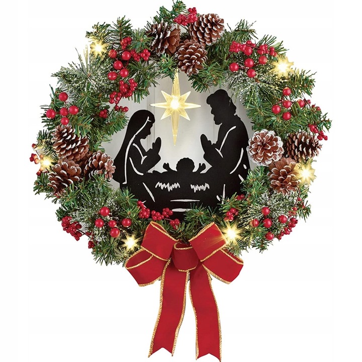 CORONITA DECORATIUNE DE CRACIUN CONURI 35CM