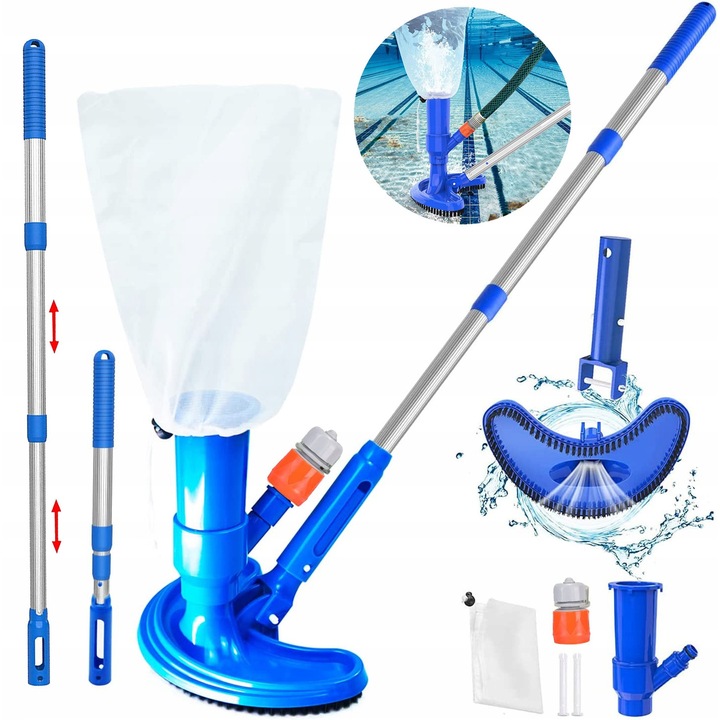 Аспиратор за басейн, син, ABS, с аксесоари