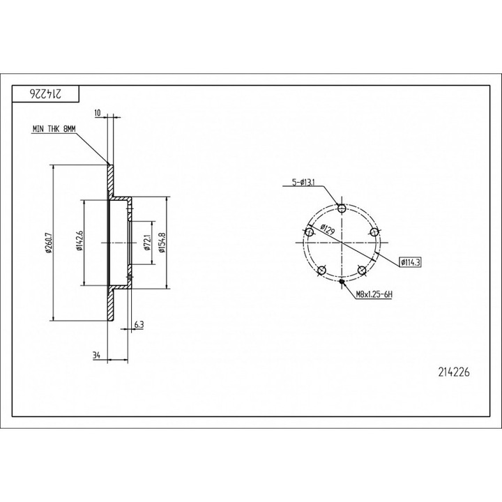 Hátsó féktárcsa Hart Ford Probe, Mazda 626-hoz, 3415598