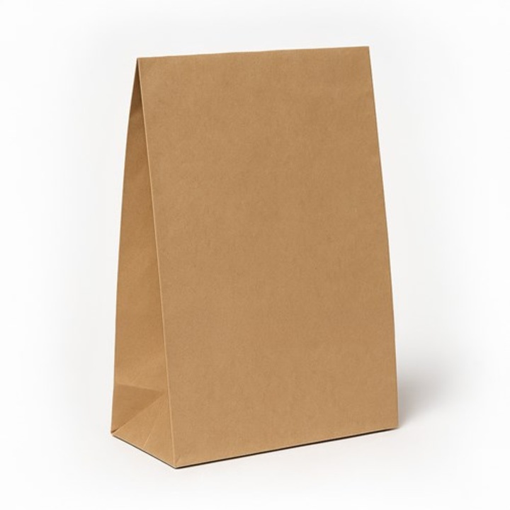 Geanta de hartie NEOPAK, cu burduf, 240x100x360 mm, Maro, fara manere, hartie kraft, 90 g/m²