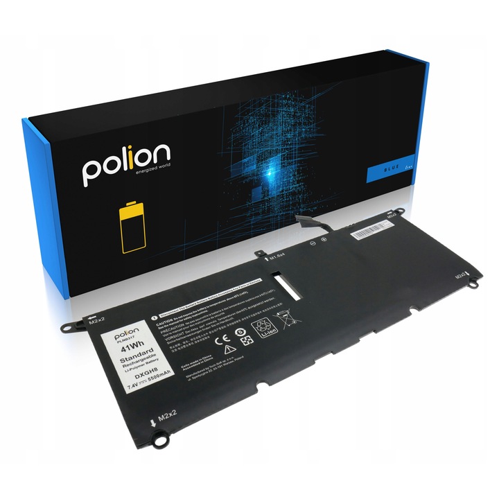 Батерия за лаптоп Dell, Polion, литиево-полимерна, 5500mAh, 4 клетки, 7,4V