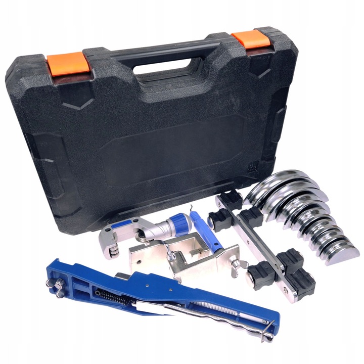 Kit scule de indoit tevi de cupru, 90°, 7 matrite 6-22mm, aluminiu, 42x29x8cm