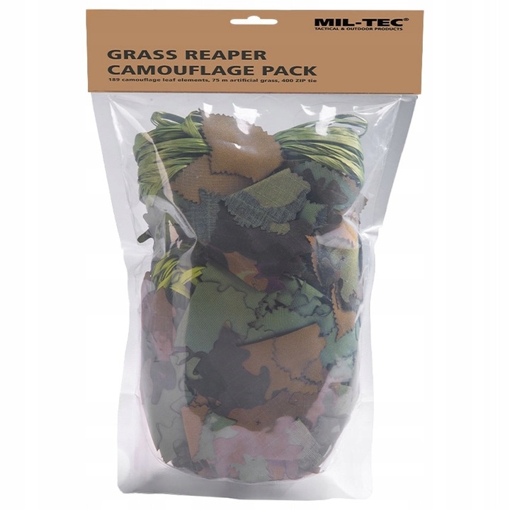 Set de camuflaj Mil-Tec Grass Reaper, 189 elemente, 75m iarba artificiala, 174 g/m2, destinat zonelor ierboase