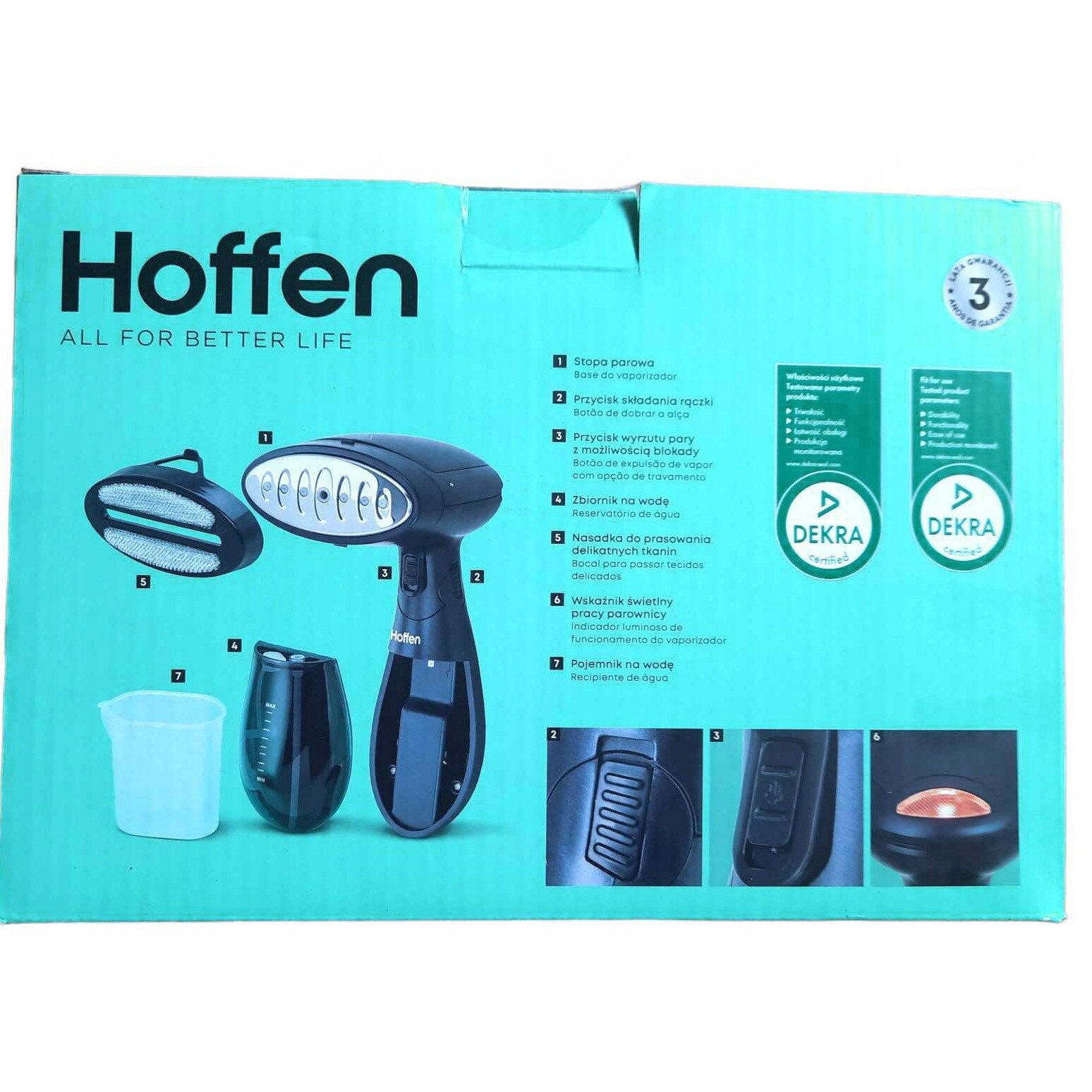 Parownica Hoffen, model HO-00016, 1200 W, pliabila, cu accesoriu pentru tesaturi delicate