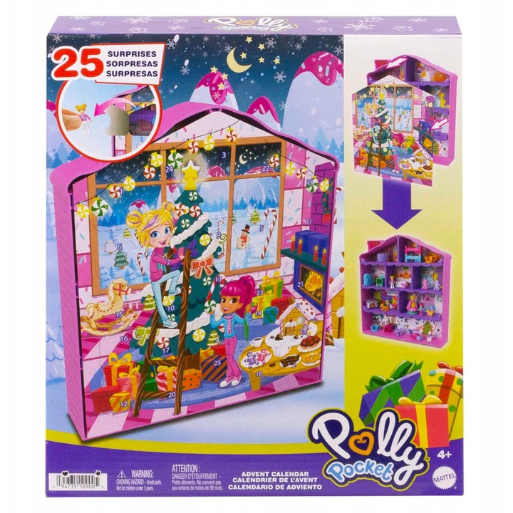 Polly Pocket, kalandos készlet 2 babával és 27 kiegészítővel, 23,1x5,08x15,79cm, 4-10 éveseknek
