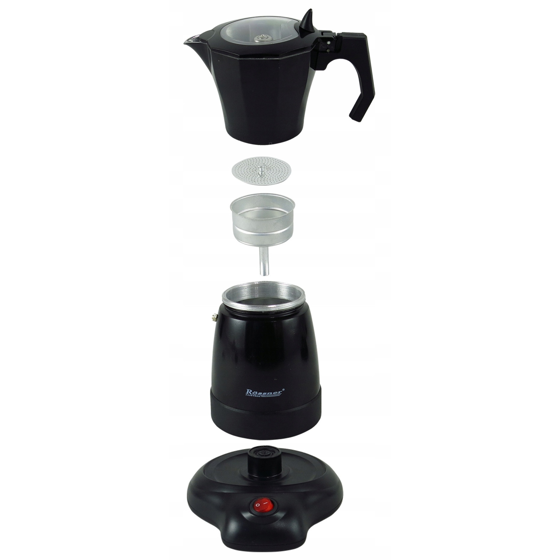 Cafetiere electrica Rossner, 300ml, 6 cesti, 27cm, 10cm