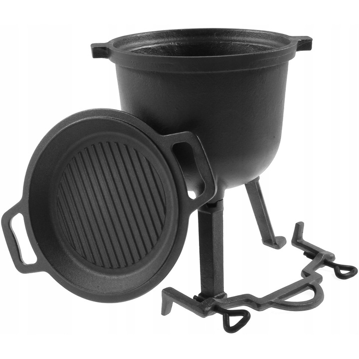 Kociolek Rossner 8l, 46cm, 12,5kg, negru, cu picioare detasabile