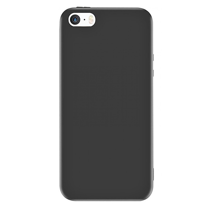 Husa din Silicon pentru Apple iPhone 5 / iPhone 5S, Flexibila, Soft & Slim Fit, Rezistenta la Zgarieturi, Finisaj Matte, Negru